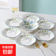 Underglaze color simple Chinese-style narcissus 6-corner plate high-end special-shaped plate household ceramic tableware set Narcissus 6-corner plate 1 piece