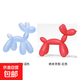Balloon dog teether baby teething stick anti-eating baby silicone bite glue soothing small toy food grade baby teether - blue + red 1 pack