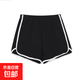 Summer new sports shorts for women, loose casual wide-leg pants, high-waisted quick-drying three-point pants, Zhuohe J01 simple pants black XL