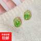 S925 silver needle sea crystal earrings 2023 new style fresh and simple earrings niche design earrings for women green