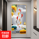 New Chinese style entrance decorative painting 3D three-dimensional stickers self-adhesive wallpaper living room background wall entrance corridor aisle wall stickers nine fish straight up width 60cm-height 120cm