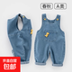 Children's Denim Overalls for Baby Boys Spring and Autumn Clothing 2025 Boys and Girls One-piece Denim Trousers Baby Pants Royal Blue Dinosaur Denim Overalls 90 (22-28Jin Jin is equal to 0.5 kg)
