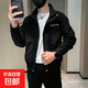 Spring and Autumn Jacket Men's 2026 New Style Teenage Handsome Fashion Brand Premium Lapel Slim Jacket Men's Fashion Black L Recommended 100-115 Jin Jin equals 0.5 kg