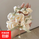 Lily of the valley flower hair accessories headband for women, high-end bow, large intestine hair tie, forest style hair rope, hair tie, satin headband, lily of the valley flower bow