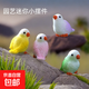 Cartoon cute mini parrot micro landscape gardening potted ornaments blind box mini parrot set of 4