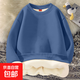 Children's clothing boys' velvet thickened one-piece velvet round neck sweatshirt autumn and winter medium and large children's fashion loose jacket top 108-blue 140