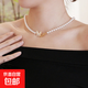 Shijia Pearl Necklace Women's Clavicle Chain Butterfly Pendant Imitation Pearl Light Luxury OT Buckle Niche Design Necklace Sweater Chain Australian White 6mm + 40cm (OT Buckle Type A)