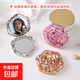 Electroplated rose cosmetic mirror HD foldable outdoor portable LED portable small mirror simple ins style dormitory use ordinary apricot color