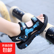 2025 new boys' sandals, medium and large children's sandals Pikachu summer boys' beach shoes, handsome and versatile primary school students, black and blue 36
