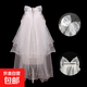 Wedding Super Fairy Big Bow Veil Wedding Bridal Proposal Proposal Short Photo Props Sticky Rhinestone Headdress Hairpin Style Curly Rhinestone Big Bow About 65cm 60cm-80cm long