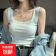 American-style broad-shouldered breast-covering camisole for women, summer thin, slim, simple, western style, versatile bottoming top, white L Recommended 110-135 Jin Jin equals 0.5 kg