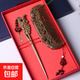 Wedding gift comb golden nanmu small-leaf nanmu comb set couple lovers elders gift new style simple and elegant golden nanmu comb set box