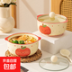 Ceramic instant noodle bowl with lid tableware student dormitory large capacity double-eared snail noodle bowl cute noodle bowl personal use 6-inch apple instant noodle bowl with lid