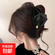 Satin shell triangle gripping clip shark clip high-end temperament back of the head hairpin hair accessories headwear new versatile light luxury black