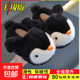 Children's cotton slippers, boy's winter cartoon cute non-slip indoor bathing soft-soled baby penguin slippers, upgraded version of environmentally friendly material black (heel included) 12 36/37 size (shoe inner length 22CM, suitable for foot length 21