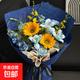 Flowers in the same city, sunflowers and roses, mixed bouquets for birthday gifts for girlfriends, best friends, and elders. Flowers delivered by flower shops. Van Gogh's paintings | Sunflowers with color-absorbing tulips, proud white rose fashion bouquets
