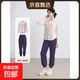 Yoga clothes for women 2025 new autumn running Pilates training professional large size sports fitness long-sleeved top suit light pink + tomato purple soft and breathable flexible and elastic M suitable for 95-105 Jin Jin equals 0.5 kg