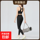 Beautiful Back Casual Suit Women's Autumn Fixed Coaster High Waist Hip Lift Sports Yoga Cycling Pilates Running Suit Black + Black Pants S