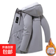 Thick velvet jacket for men in autumn and winter new medium-length windbreaker hooded warm casual versatile cotton jacket gray autumn and winter cold protection thick XL recommended 120Jin Jin equals 0.5kg -135Jin Jin equals 0.5kg