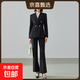 Professional suit suit for women 2025 new autumn style high-end workplace commuting formal temperament long-sleeved suit jacket black jacket + micro-flared pants M (recommended 88-98Jin Jin equals about 0.5 kg)