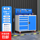 Heavy tool cabinet hardware auto repair locker workshop multi-functional iron cabinet thickened stainless steel storage tool box five drawers and one door/blue and white color combination