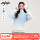 MJ STYLE round neck gradient sweater for women 2025 winter new plush velvet warm and cold-proof all-in-one velvet loose inner sweater