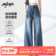 MJ STYLE casual high-waisted wide-leg jeans for women 2025 autumn new slimming and leg-length straight loose and versatile trousers