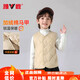Yalu children's clothing children's velvet vest for boys and girls with warm waistcoat inside parent-child autumn and winter new style khaki 150