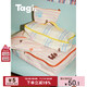 Tagi.<Tapi Star> Printed Cute Striped Luggage Travel Storage Bag Portable Storage Bag-Berry Stripe M