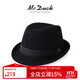 Mr DUCK Autumn and Winter Men's Hat Trendy British Top Hat Men's Large Thick Warm Wool Wool Gentleman Hat Retro Jazz Hat MW13038 Sheep Wool Material-Black (Autumn and Winter Style) L (Suitable for 59-60cm head circumference)