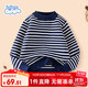 Baleno children's knitted sweater autumn and winter Korean style striped tops for middle-aged and older children boys and girls winter wear warm inner sweaters