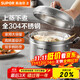 SUPOR steaming flavor multi-bottom 304 stainless steel soup steaming multi-purpose steamer 24cm single layer steamer SZ24S1