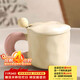Jiwu Forest Ceramic Mug with Spoon Lid Cup Coffee Cup Couple Tea Cup Men and Women Large Capacity Yellow 420ml