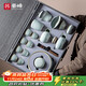 Haofeng 2025 new complete set of Ru kiln tea set household tea making set full set of tea pots and cups to send as souvenirs