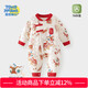 Childlike love, first-hearted baby jumpsuit, newborn baby full moon, red New Year festive clothes, romper 2025 new style, quilted and thickened