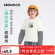 Mamie Maka (MOMOCO) children's clothing boys' T-shirt 2026 spring style medium and large children's fashionable and versatile children's fun T-shirt white 110