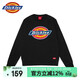 Dickies Autumn Unisex Couple Logo Printed Round Neck Sweatshirt DK007059 Black M