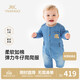 YEEHOO's same model in the mall YEEHOO baby jumpsuit for boys, denim khaki, spring and summer long-sleeved khaki, versatile new style