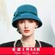 EE autumn and winter new elegant bow woolen hat British retro banquet decoration hat dark green adjustable (53-57)