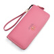 
Simple cloth for women's wallet Valentine's Day women's long fashion Japanese and Korean zipper large capacity lychee pattern leaves women's clutch black