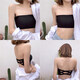 New all-match double back buckle strapless bra anti-exposure one-word tube top wrapped chest strap chest pad underwear seamless one-piece non-slip tube top dress wedding bra bottoming vest white single piece one size