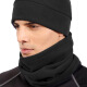 Bovonik outdoor fleece scarf windproof neck cover winter multi-functional cycling warm mask fleece hat black
