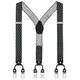 IFSONG Men's Suspenders Formal Business Suspenders Suspenders Suspenders Clip Black 3.5cm Gift Box Black Diamond Check 090G
