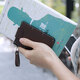 KEMY 5CARD Card Holder Coin Purse Creative Ultra-Thin Men's ID Genuine Leather Multiple Card Slots Women's Pull-Out First-Layer Cowhide Card Holder Microfiber Leather Version (Brown)