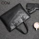 French COW men's bag business briefcase men's fashion casual handbag shoulder crossbody computer bag travel backpack C-8610 briefcase black