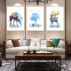 Reputation decorative painting can be customized modern simple triptych hanging painting Nordic style wall painting mural sofa background wall nine-color deer 4060cm