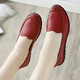 Han Xuefei (HANXUEFEIZI) Spring and Autumn Mom Shoes Single Shoes Leather Shoes Soft Sole Comfortable Middle-aged and Older Women's Shoes Work Shoes Red A829 Women's Single Shoes 38 (240mm) Fat feet wide foot shot one size