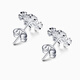 Pt.Charm pt950 platinum earrings for women, personalized frosted snowflake platinum earrings, Chinese Valentine's Day gift to the goddess, ready stock, frosted style 2.3-2.4g pair