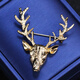 Moon Butterfly (Yuedie) Coreano Broche Broche Broche Accesorios de traje de traje Collar Pin Elk Head Christmas Ornament Golden