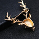 Moon Butterfly (Yuedie) Coreano Broche Broche Broche Accesorios de traje de traje Collar Pin Elk Head Christmas Ornament Golden